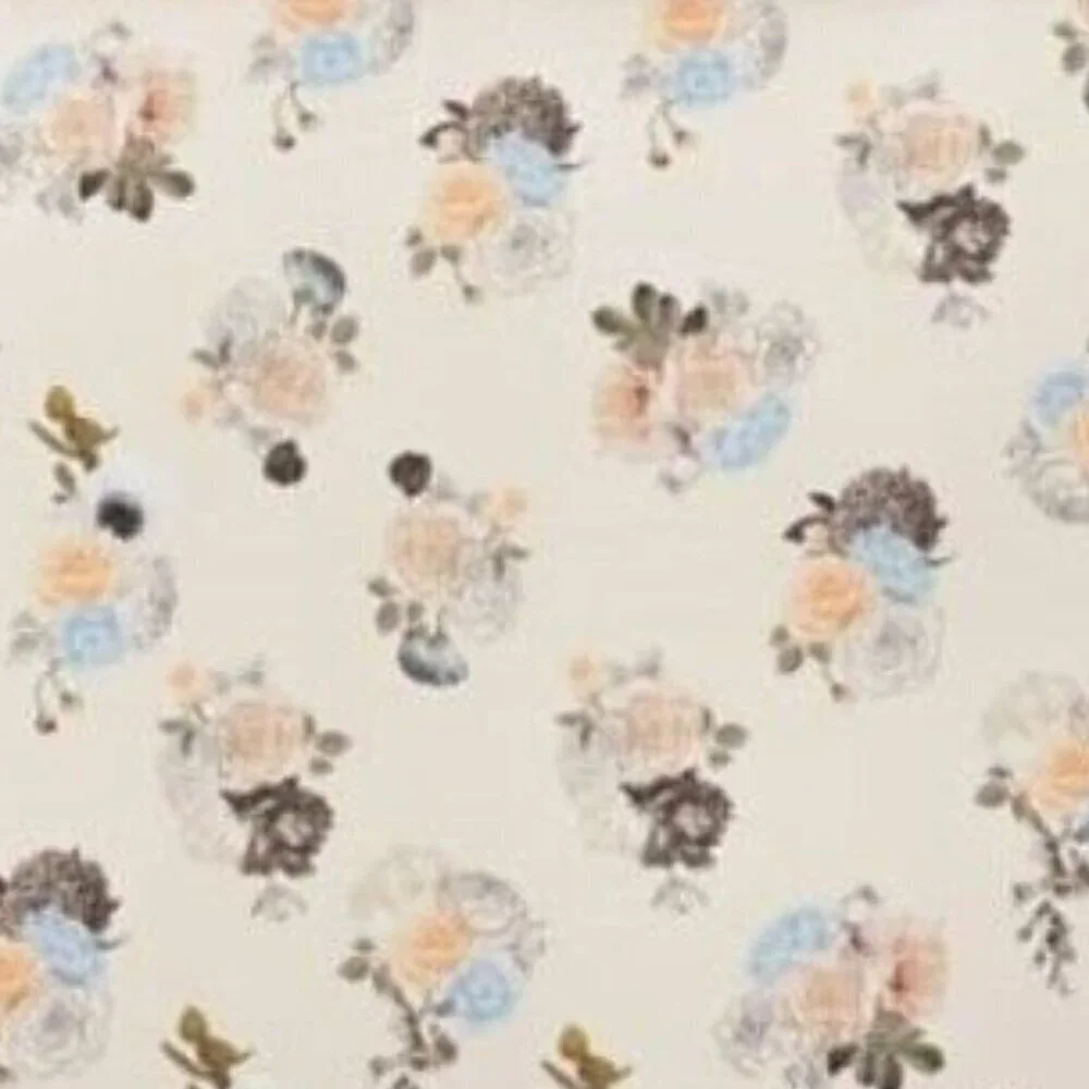 Christine Dovey Queen Vintage Floral Duvet Cover Set Off White Cotton Pastel